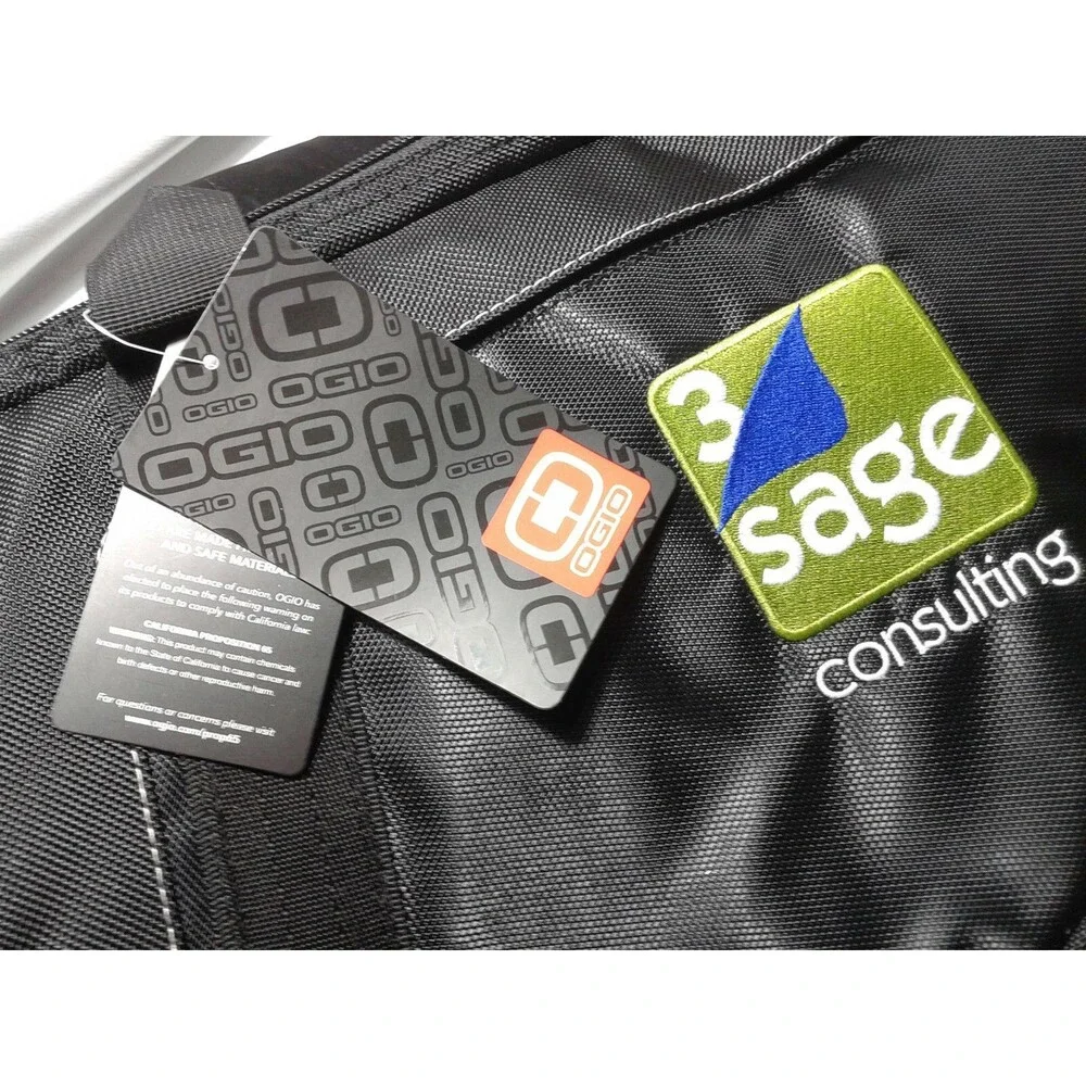 OGIO Voyager Messenger Bag 117023-fits Laptop, MacBk- 3 Sage Consulting embossed